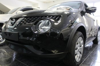 3 099 р. Защитная сетка в бампер (низ, ячейка 3х7 мм) Стрелка11 Стандарт  Nissan Juke  1 YF15 (2014-2020) рестайлинг (Чёрная)  с доставкой в г. Новочеркасск. Увеличить фотографию 3