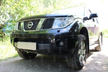 3 399 р. Защитная сетка в бампер (низ, ячейка 3х7 мм) Стрелка11 Стандарт Nissan Pathfinder R51 дорестайлинг (2004-2007) (Чёрная)  с доставкой в г. Новочеркасск. Увеличить фотографию 2