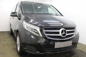 4 949 р. Защитная сетка в бампер (низ, ячейка 4х10 мм) Alfeco Премиум Mercedes-Benz Vito W447 дорестайлинг (2015-2020) (Чёрная)  с доставкой в г. Новочеркасск. Увеличить фотографию 2