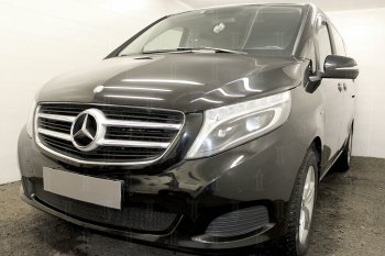 4 949 р. Защитная сетка в бампер (низ, ячейка 4х10 мм) Alfeco Премиум Mercedes-Benz Vito W447 дорестайлинг (2015-2020) (Чёрная)  с доставкой в г. Новочеркасск. Увеличить фотографию 3