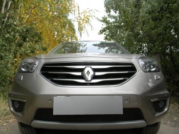 Защитная сетка в бампер (низ, ячейка 4х10 мм) Стрелка11 Премиум Renault Koleos 1 Phase 3 (2013-2016) ()