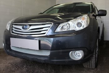 4 199 р. Защитная сетка в бампер (низ, ячейка 4х10 мм) Стрелка11 Премиум Subaru Outback BR/B14 дорестайлинг универсал (2009-2013) (Хром)  с доставкой в г. Новочеркасск. Увеличить фотографию 3