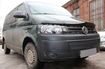 4 199 р. Защитная сетка в бампер (низ, ячейка 4х10 мм) Стрелка11 Премиум Volkswagen Transporter T5 рестайлинг (2009-2015) (Чёрная)  с доставкой в г. Новочеркасск. Увеличить фотографию 2