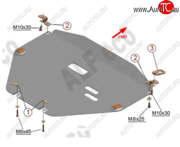 4 549 р. Защита картера двигателя и КПП Alfeco  Honda CR-V  RW,RT (2016-2022) дорестайлинг, рестайлинг (Сталь 2 мм)  с доставкой в г. Новочеркасск