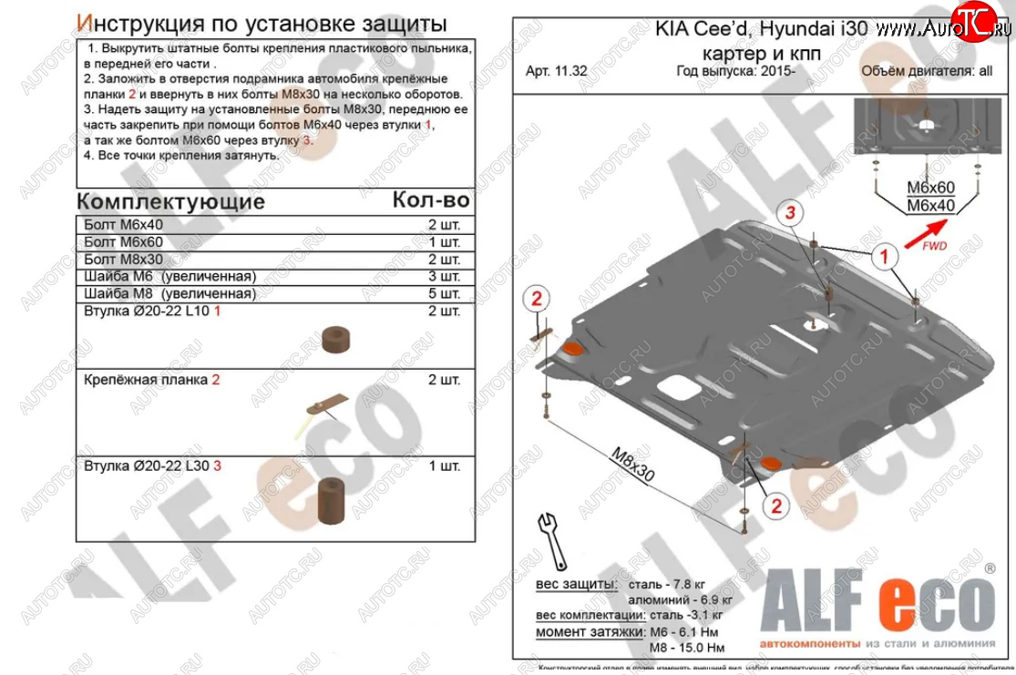 4 999 р. Защита картера двигателя и КПП Alfeco  KIA Cerato  3 YD (2016-2019) рестайлинг седан (Сталь 2 мм)  с доставкой в г. Новочеркасск