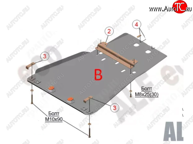 6 299 р. Защита картера двигателя и КПП (V-5,7) Alfeco Lexus LX570 J200 дорестайлинг (2007-2012) (Сталь 2 мм)  с доставкой в г. Новочеркасск