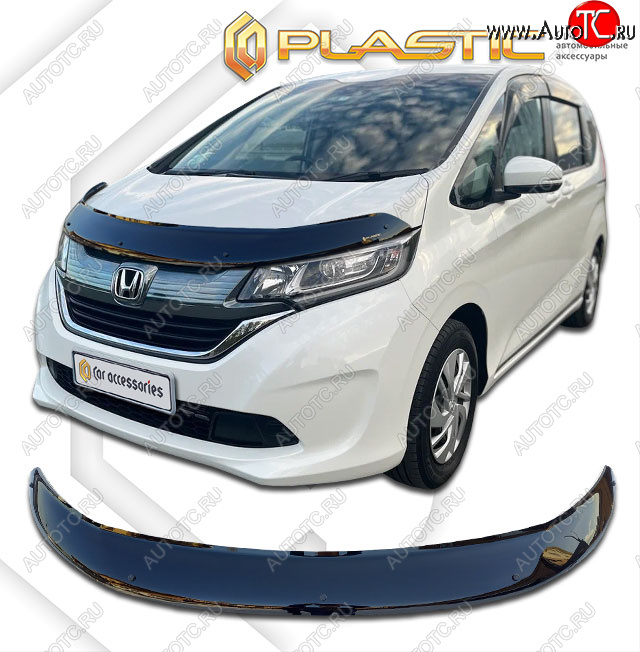 2 199 р. Дефлектор капота CA-Plastic  Honda Freed  GB7,GB8,GB5,GB6 (2016-2019) минивэн дорестайлинг (classic черный, без надписи)  с доставкой в г. Новочеркасск