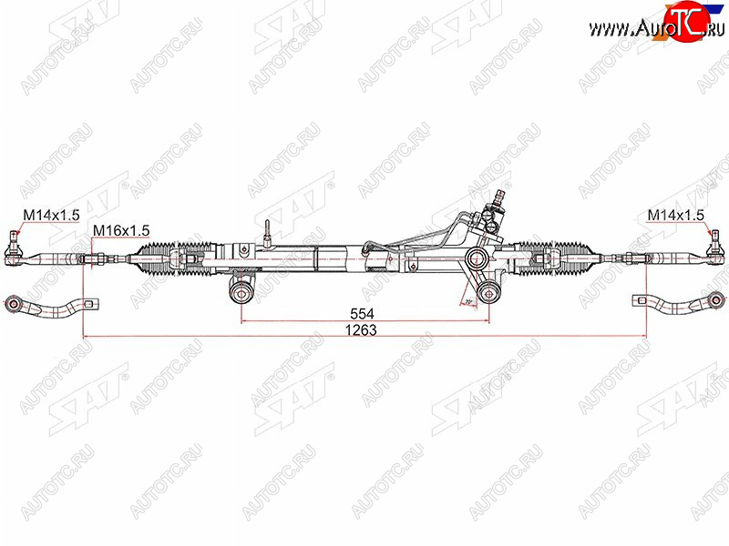 13 199 р. Рейка рулевая LHD SAT Toyota Fortuner AN160 дорестайлинг (2015-2020)  с доставкой в г. Новочеркасск