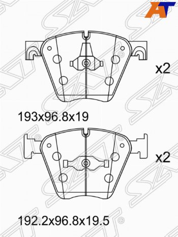 3 799 р. Колодки тормозные SAT (передние) BMW X6 F16 (2014-2020)  с доставкой в г. Новочеркасск. Увеличить фотографию 1