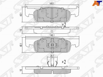 Колодки тормозные SAT (передние) Renault Clio BH98 дорестайлинг, хэтчбэк 5 дв. (2012-2016)