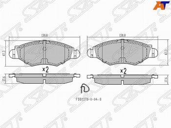 999 р. Колодки тормозные SAT (передние)  Peugeot 206  седан (2006-2009) 2B рестайлинг  с доставкой в г. Новочеркасск. Увеличить фотографию 1