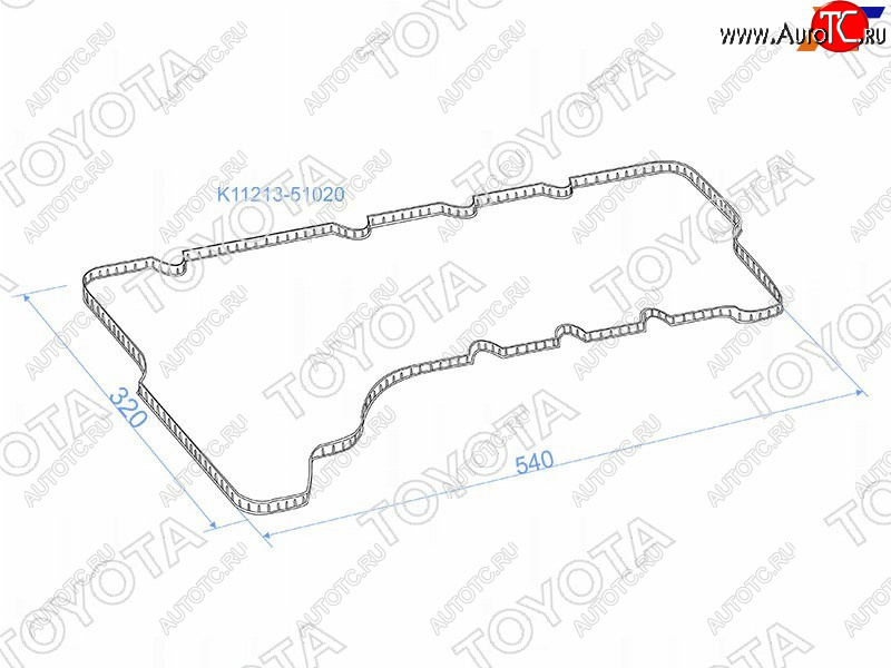 1 299 р. Прокладка клапанной крышки RH (1VDFTV) TOYOTA  Toyota Land Cruiser  200 (2007-2015) дорестайлинг, 1-ый рестайлинг  с доставкой в г. Новочеркасск