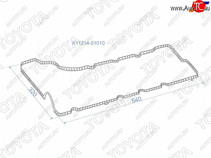 1 229 р. Прокладка клапанной крышки LH (1VDFTV) TOYOTA  Toyota Land Cruiser  200 (2007-2015) дорестайлинг, 1-ый рестайлинг  с доставкой в г. Новочеркасск