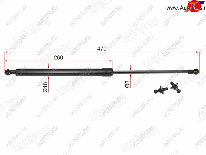 1 999 р. Упоры капота LESJOFORS LH=RH  Lexus GX470  J120 (2002-2007), Toyota Hilux Surf  N210 (2002-2009), Toyota Land Cruiser Prado  J120 (2002-2009)  с доставкой в г. Новочеркасск