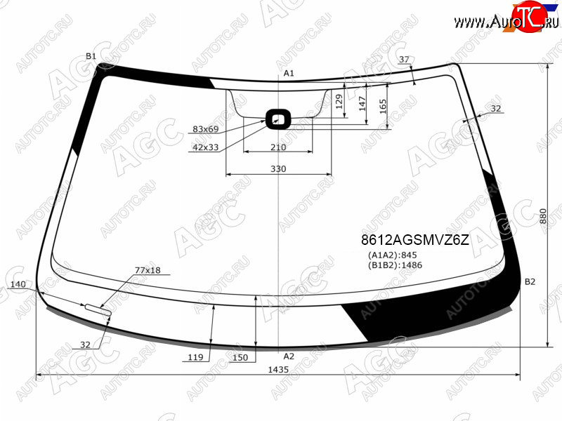 13 749 р. Стекло лобовое (Датчик дождя Молдинг Сборка Россия) AGC Volkswagen Jetta A6 седан рестайлинг (2015-2018)  с доставкой в г. Новочеркасск