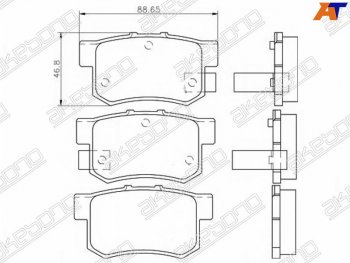 Задние колодки тормозные AKEBONO  CR-V  RD4,RD5,RD6,RD7,RD9 , Stream ( 1 RN1,RN3,  1 RN2,RN4, RN1, RN3, RN5)