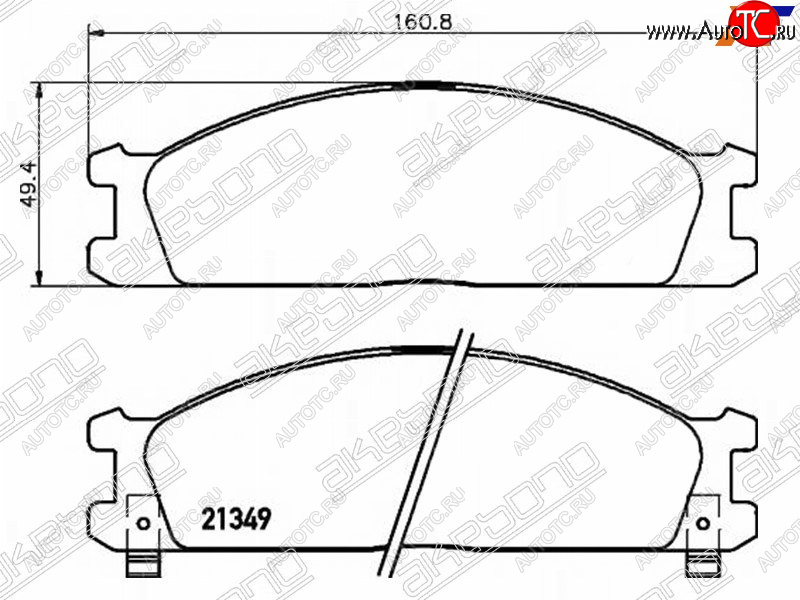 1 759 р. Колодки тормозные AKEBONO (передние)  Nissan Navara  1 D21 - Pathfinder  R50  с доставкой в г. Новочеркасск