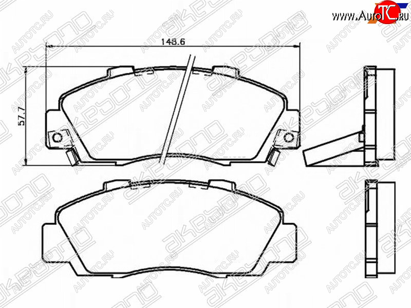 1 939 р. Колодки тормозные AKEBONO (передние) Honda Odyssey 1 (1994-1999)  с доставкой в г. Новочеркасск