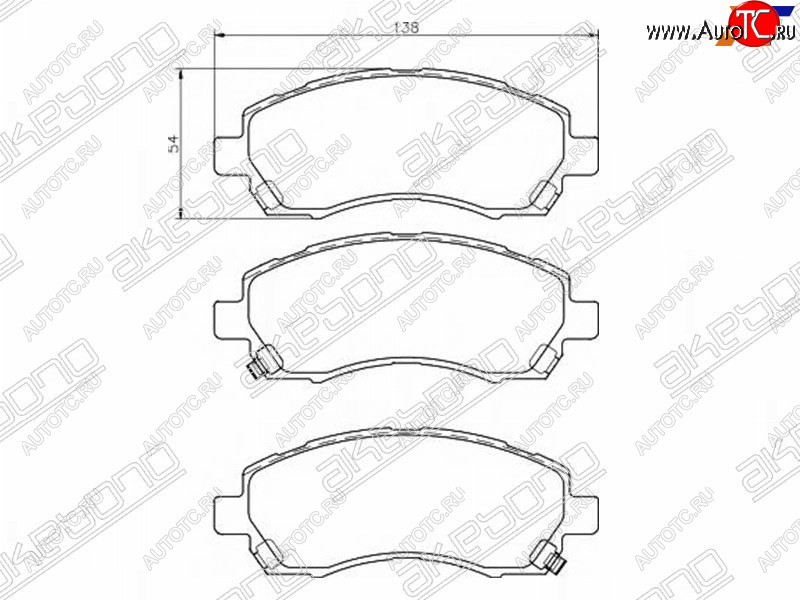 2 189 р. Колодки тормозные AKEBONO (передние)  Subaru Impreza  GF - Legacy ( BD/B11,  BH/BE12)  с доставкой в г. Новочеркасск