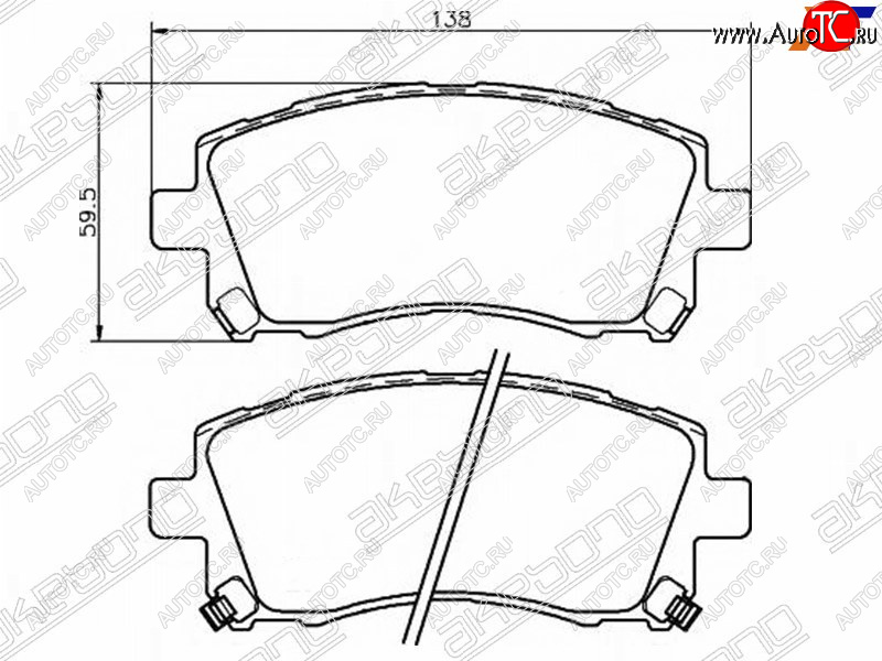 2 199 р. Колодки тормозные AKEBONO (передние)  Subaru Forester  SF - Legacy  BH/BE12  с доставкой в г. Новочеркасск