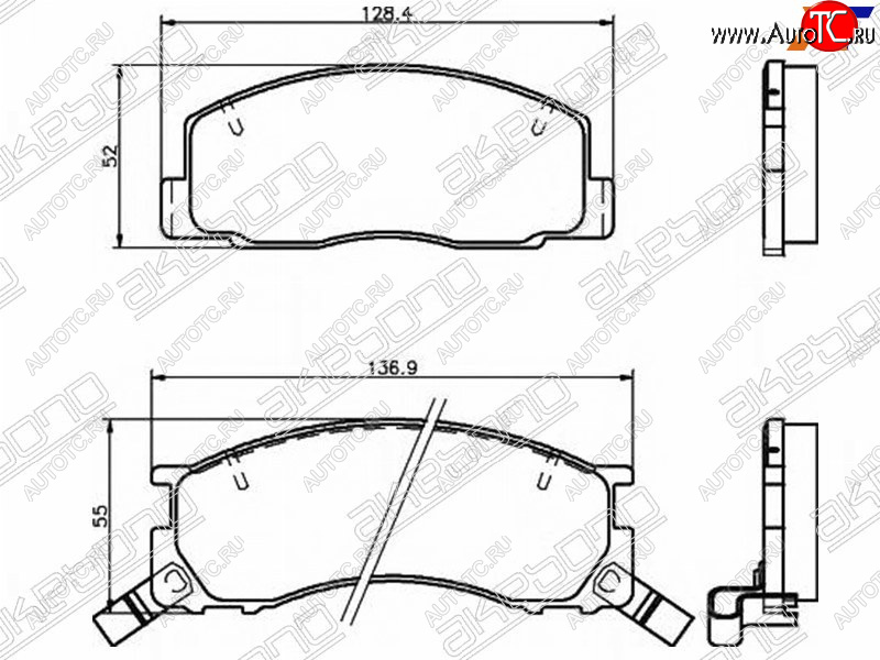 2 359 р. Колодки тормозные AKEBONO (передние)  Toyota Estima  XR10,XR20 - Estima Emina  XR10, XR20  с доставкой в г. Новочеркасск