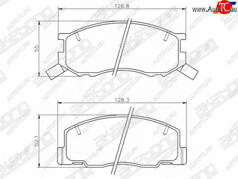 1 749 р. Колодки тормозные AKEBONO (передние) Toyota LiteAce Noah (1996-2001)  с доставкой в г. Новочеркасск