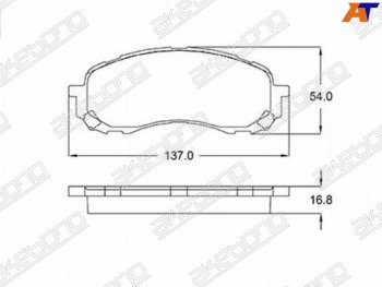 2 199 р. Колодки тормозные AKEBONO (передние) Subaru Forester SH (2008-2013)  с доставкой в г. Новочеркасск. Увеличить фотографию 1