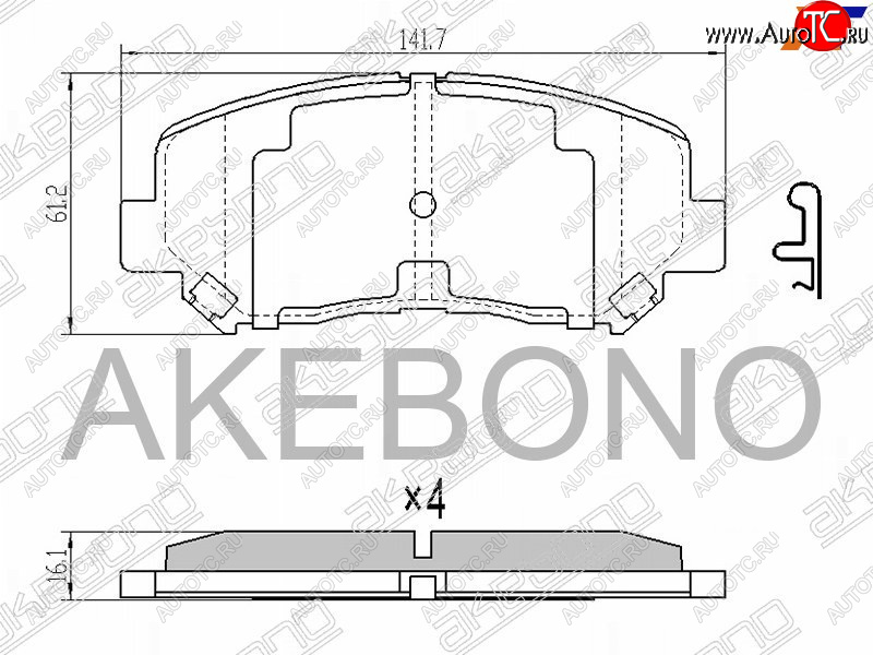 2 999 р. Колодки тормозные AKEBONO (передние)  Mazda CX-5  KE (2011-2017) дорестайлинг, рестайлинг  с доставкой в г. Новочеркасск