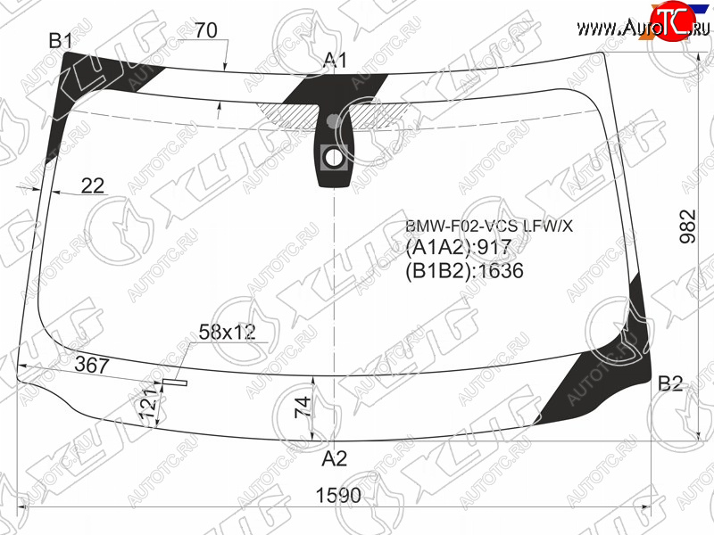 8 449 р. Стекло лобовое (Датчик дождя) XYG  BMW 7 серия  F01-F04 (2008-2015) седан  с доставкой в г. Новочеркасск