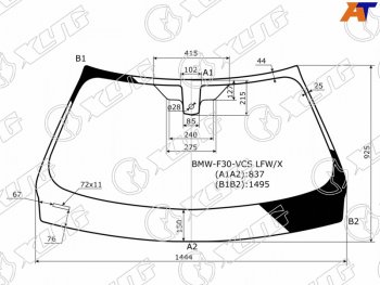 Стекло лобовое (Датчик дождя 4D SED5D WGN) XYG BMW 3 серия F30 седан рестайлинг (2015-2018)