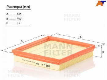 Фильтр воздушный MANN Skoda Fabia (Mk3), Octavia (A7,  A8), Yeti, Volkswagen Golf (7,  8), Jetta (A6,  A7), Polo (5)