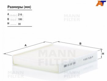 Фильтр салона MANN Lexus (Лексус) RX (РХ)  200T (2015-2017),  RX350 (РХ)  AL20 (2015-2019), Toyota (Тойота) C-HR (С-НР)  NGX10, ZGX10 (2016-2025),  Prius (Приус)  XW50 (2015-2025)