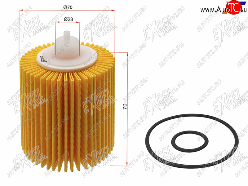 649 р. Фильтр масляный (картридж) EXCEL JAPAN Toyota Camry XV50 дорестайлинг (2011-2014)  с доставкой в г. Новочеркасск