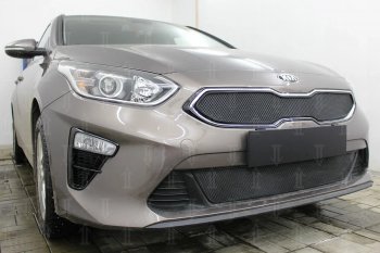 3 779 р. Защитная сетка в бампер (низ, ячейка 3х7 мм) Alfeco Стандарт KIA Ceed 3 CD универсал (2018-2025) (Чёрная)  с доставкой в г. Новочеркасск. Увеличить фотографию 5