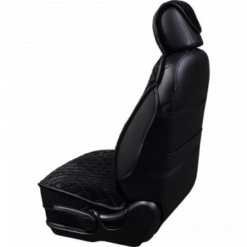 3 399 р. Накидка на сиденье (2 места Мех НЕРПА + ОРЕГОН) ФЕНИКС ст РОМБ Lord Autofashion Seat Altea 5P дорестайлинг (2004-2009) (черный, вставка черная, строчка черная)  с доставкой в г. Новочеркасск. Увеличить фотографию 4