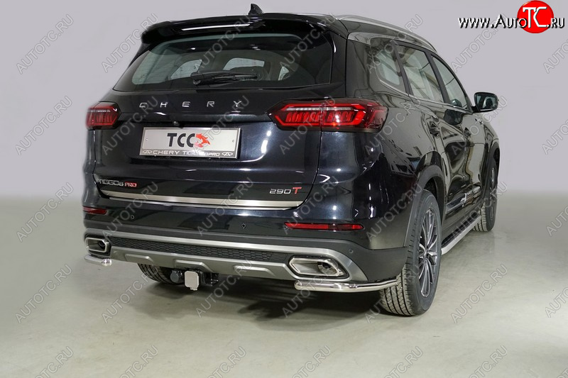 12 749 р. Защита заднего бампера (уголки, d42,4 мм) TCC  Chery Tiggo 8 PRO (2021-2025)  с доставкой в г. Новочеркасск