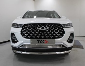 Защита переднего бампера нижняя с ДХО 60,3 мм ТСС Тюнинг Chery (Черри) Tiggo 7 PRO (Тиго) (2019-2025) ()