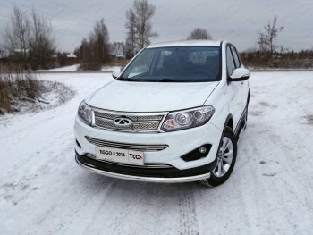 17 649 р. Защита переднего бампера нижняя d60,3 мм ТСС Тюнинг Chery Tiggo 5 (T21) дорестайлинг (2014-2017) (нержавейка)  с доставкой в г. Новочеркасск. Увеличить фотографию 1