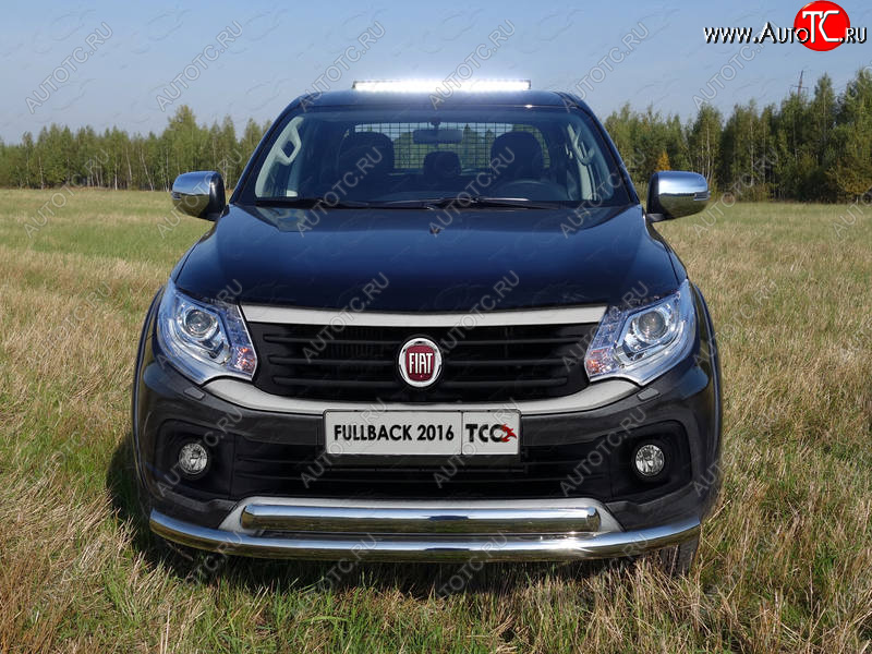 27 699 р. Защита передняя нижняя двойная 76,1*75 мм ТСС Тюнинг Fiat Fullback (2016-2018) (нержавейка)  с доставкой в г. Новочеркасск