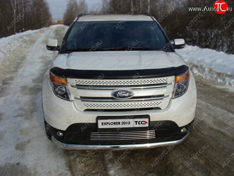 9 349 р. Декоративная вставка в бампер ТСС Тюнинг  Ford Explorer  U502 (2010-2016) дорестайлинг (d 12 мм)  с доставкой в г. Новочеркасск