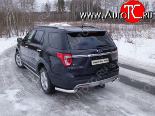 24 949 р. Защита задняя (уголки, нержавейка 76,1 мм) ТСС Тюнинг  Ford Explorer  U502 (2015-2018) 1-ый рестайлинг, 5 дв.  с доставкой в г. Новочеркасск