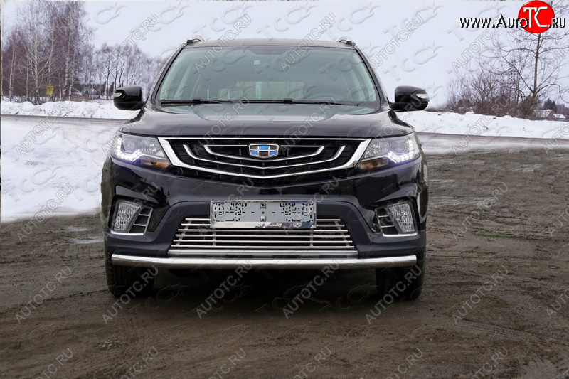 9 349 р. Нижняя декоративная вставка в бампер ТСС Тюнинг  Geely Emgrand X7 (2019-2021) 2-ой рестайлинг (d 12 мм)  с доставкой в г. Новочеркасск