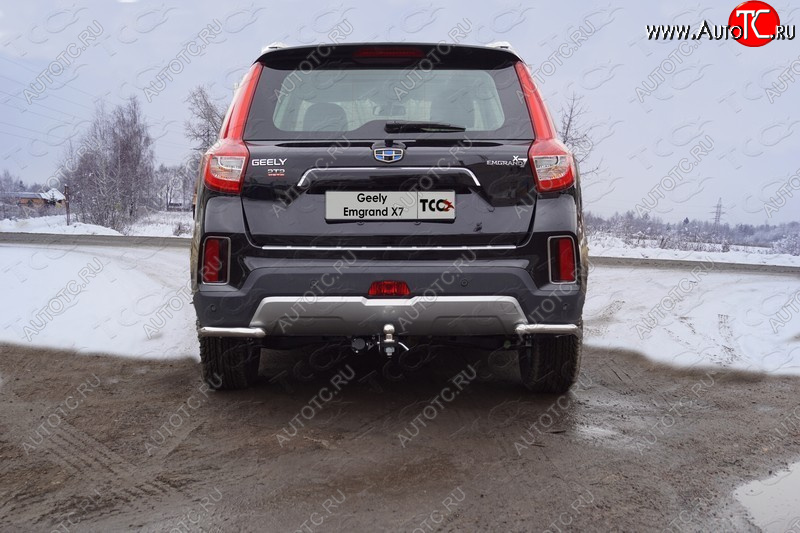 7 799 р. Защита заднего бампера (уголки, d42,4 мм) TCC  Geely Emgrand X7 (2019-2021) 2-ой рестайлинг  с доставкой в г. Новочеркасск