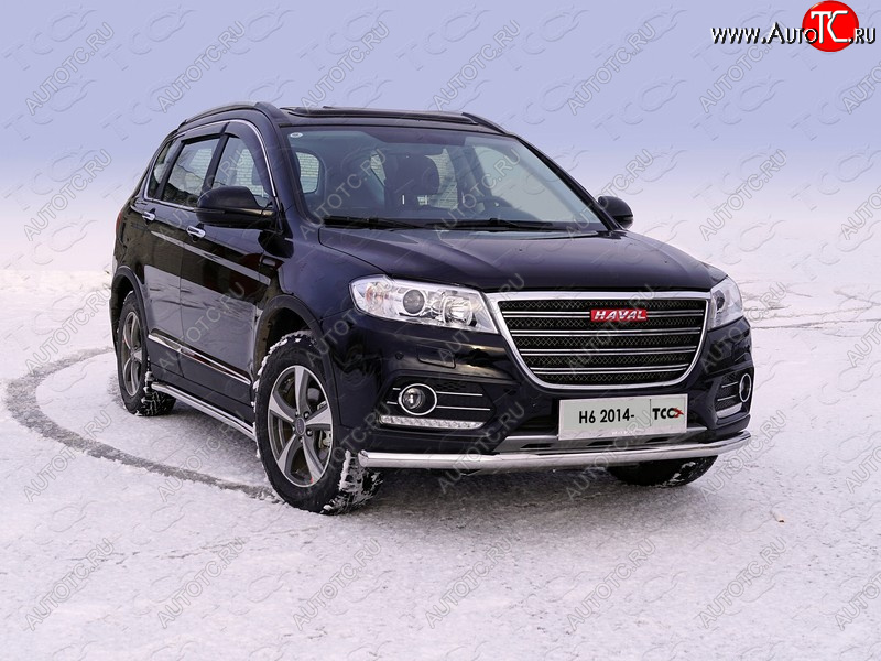 21 899 р. Защита переднего бампера нижняя d60,3 мм ТСС Тюнинг Haval H6 (2013-2020) (нержавейка)  с доставкой в г. Новочеркасск