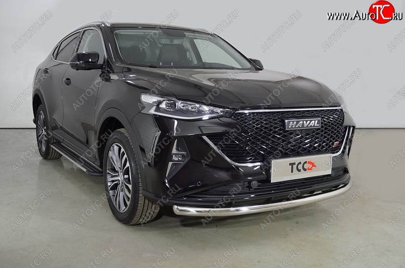 14 399 р. Защита переднего бампера нижняя d60,3 мм ТСС Тюнинг  Haval F7x (2022-2024)  рестайлинг (нержавейка)  с доставкой в г. Новочеркасск