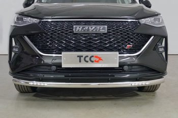 Защита переднего бампера нижняя с ДХО 60,3 мм ТСС Тюнинг Haval F7  рестайлинг (2022-2024)  (нержавейка)