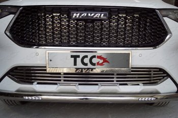 36 949 р. Защита передняя нижняя короткая с ДХО 60,3 мм ТСС Тюнинг Haval F7  дорестайлинг (2018-2022) (нержавейка)  с доставкой в г. Новочеркасск. Увеличить фотографию 1