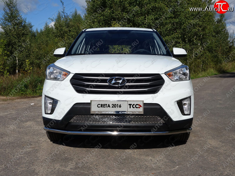 16 549 р. Защита переднего бампера нижняя d42,4 мм ТСС Тюнинг Hyundai Creta GS дорестайлинг (2015-2019) (нержавейка)  с доставкой в г. Новочеркасск