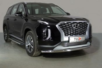 21 999 р. Защита переднего бампера нижняя d60,3 мм ТСС Тюнинг  Hyundai Palisade  LX2 (2018-2022) (нержавейка)  с доставкой в г. Новочеркасск. Увеличить фотографию 1