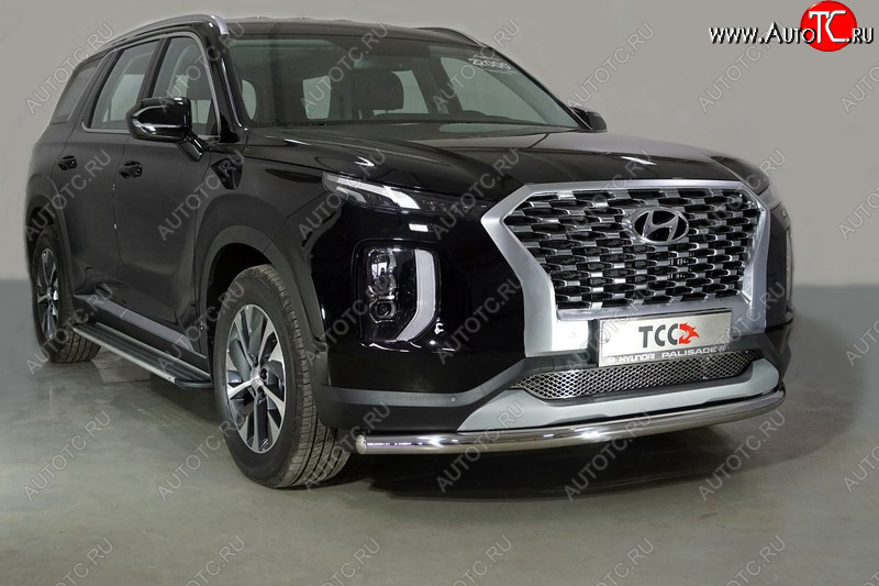 21 999 р. Защита переднего бампера нижняя d60,3 мм ТСС Тюнинг  Hyundai Palisade  LX2 (2018-2022) (нержавейка)  с доставкой в г. Новочеркасск